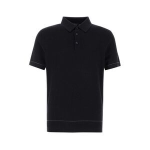 Brioni Men Black Cotton Polo Shirt
